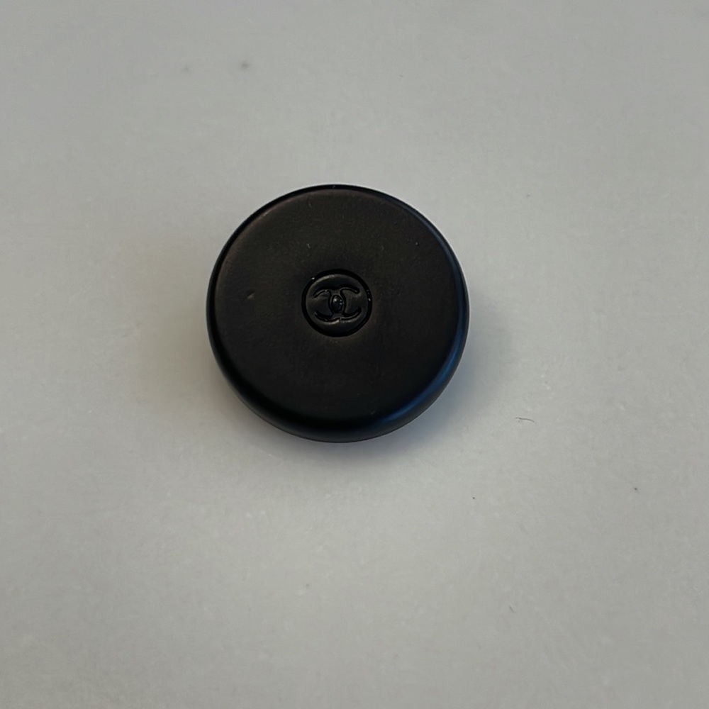 Chanel Black CC Enclosed Logo Round Button